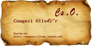 Csegezi Olivér névjegykártya